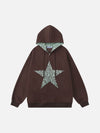 Fushya Leopard Star Graphic Zip Up Hoodie