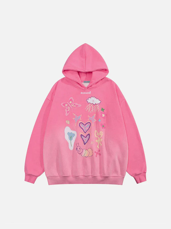 Fvshya Cartoon Graphic Hoodie