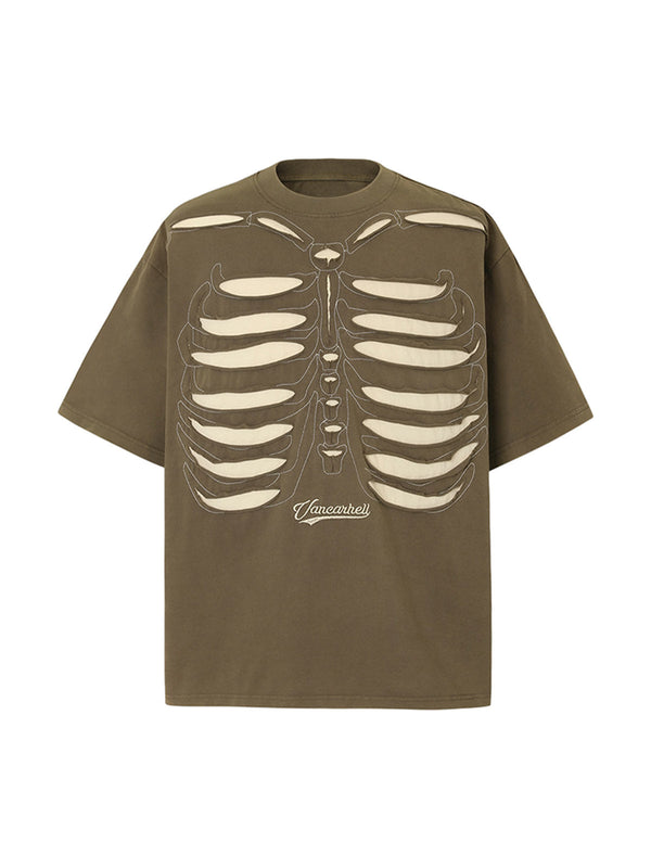 Skeleton Design Print Oversized T-Shirt