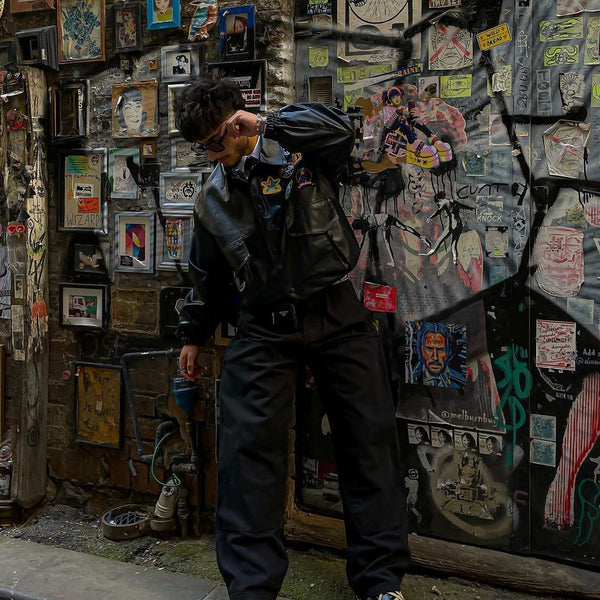 Fvshya "Street Star" Retro Biker Jacket