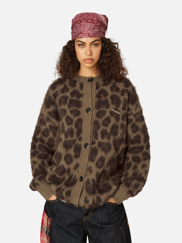 Fushya Leopard Graphic Cardigan