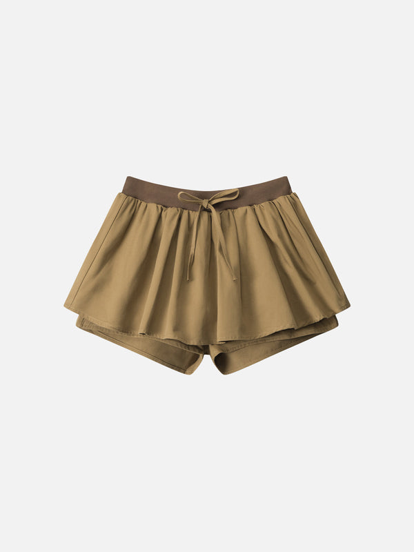 Fvshya Solid Drawstring Skirt