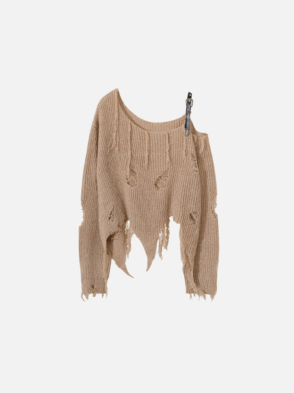 Fushya Irregular Distressed Sweater