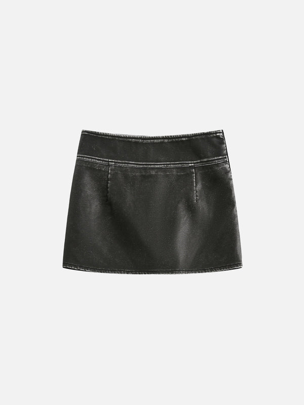 Fvshya Wrinkle Faux Leather Skirt