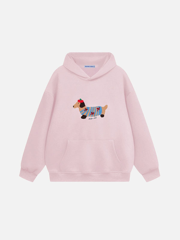 Fvshya Cartoon Dachshund Hoodie