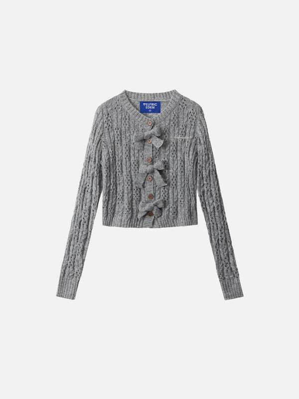 Fvshya Bow Cropped Cardigan
