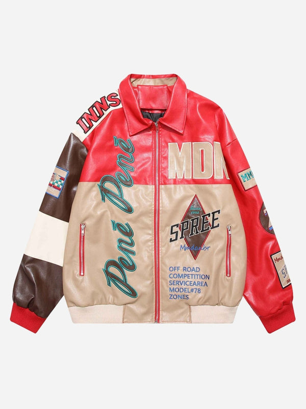 Fvshya "Street Star" Embroidered Leather Jacket