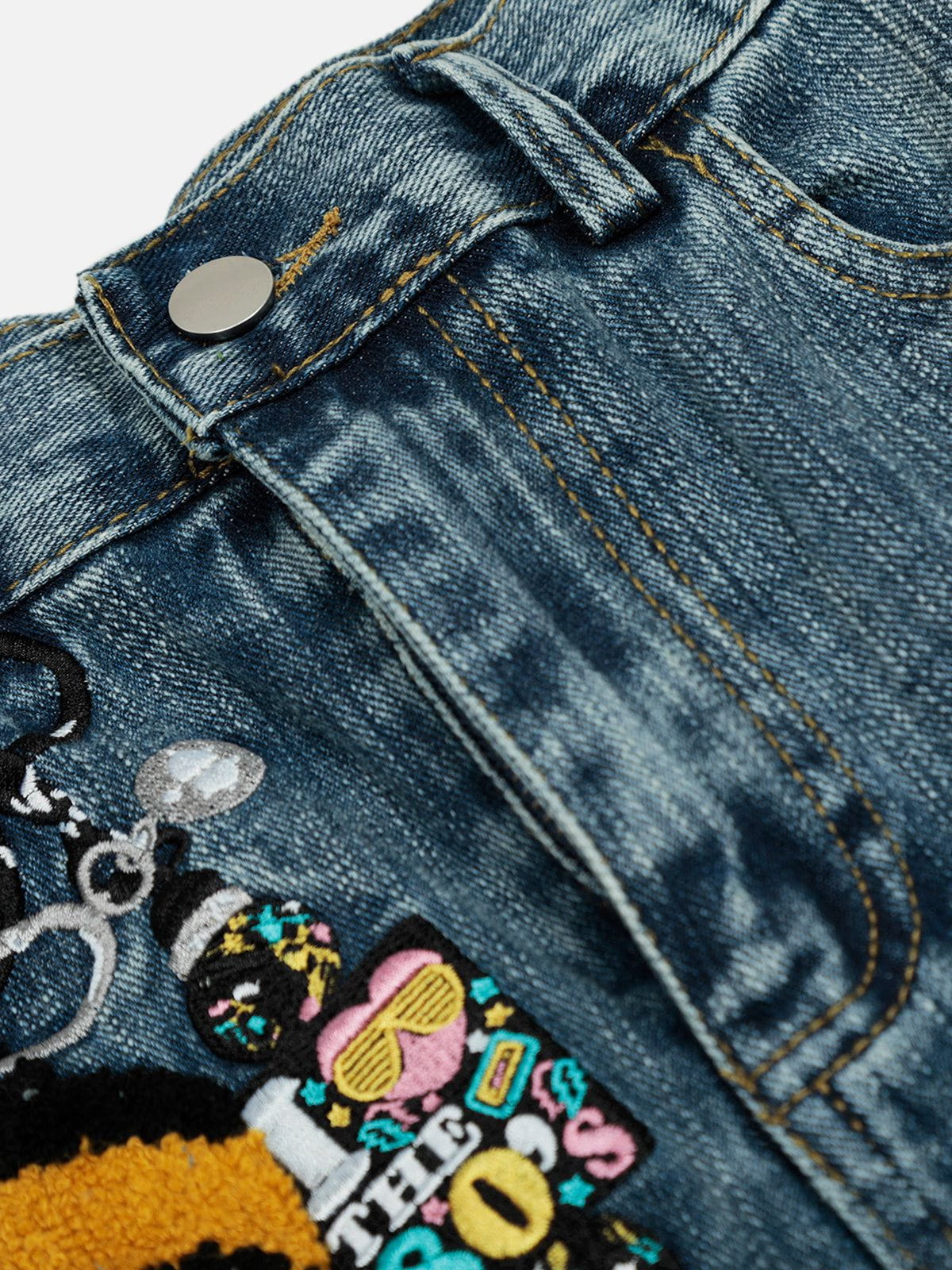 Fushya Embroidery Baggy Barrel Jeans