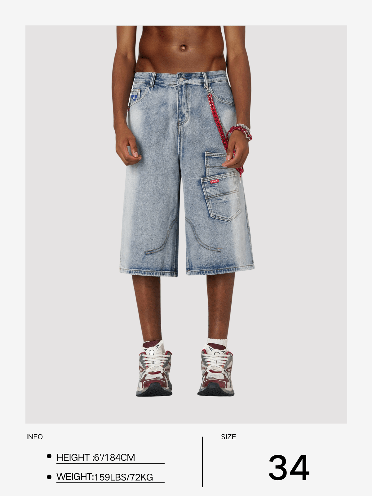Fvshya Stacked Pocket Longline Jorts