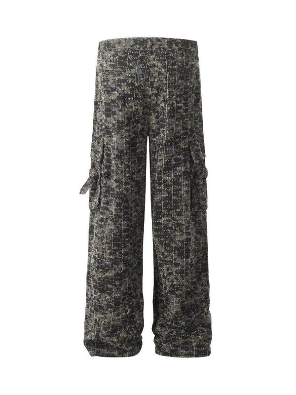 Fvshya Ripped Camouflage Multi-Pocket Cargo Pants