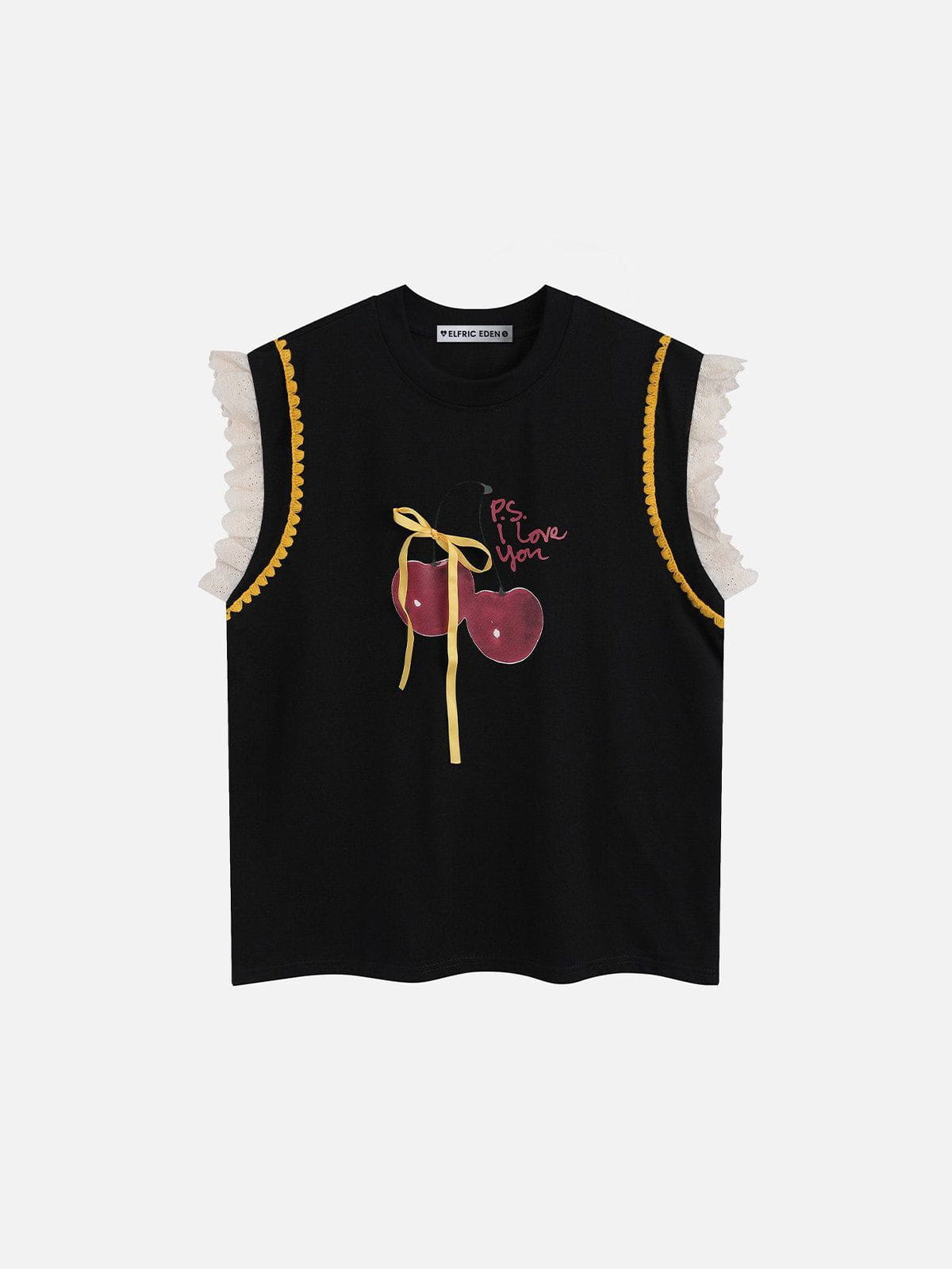 Fushya Lace Cherry Print Tank Top