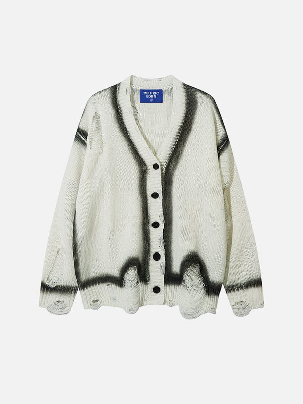 Fvshya Distressed Print Cardigan