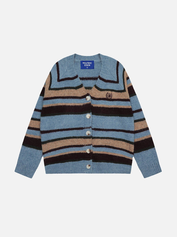 Fvshya Color Blocking Stripe Cardigan