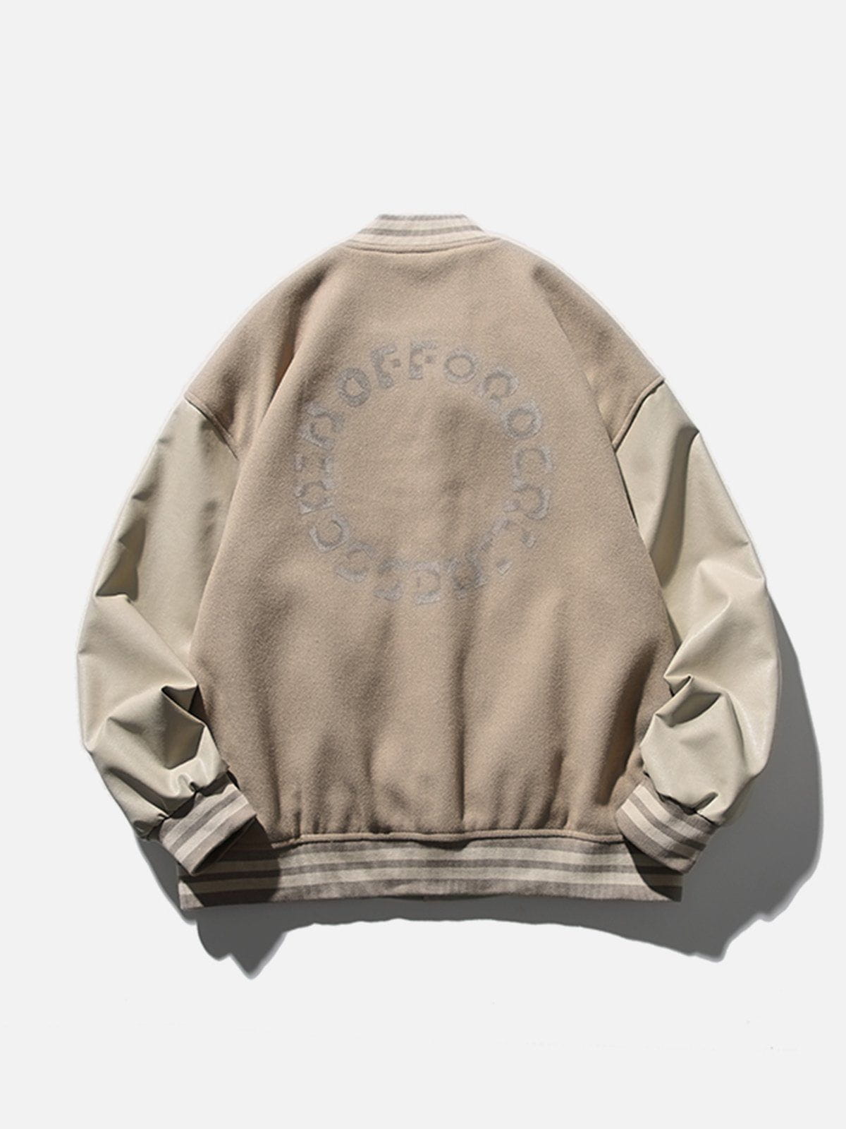 Fvshya Letters Print Varsity Jacket