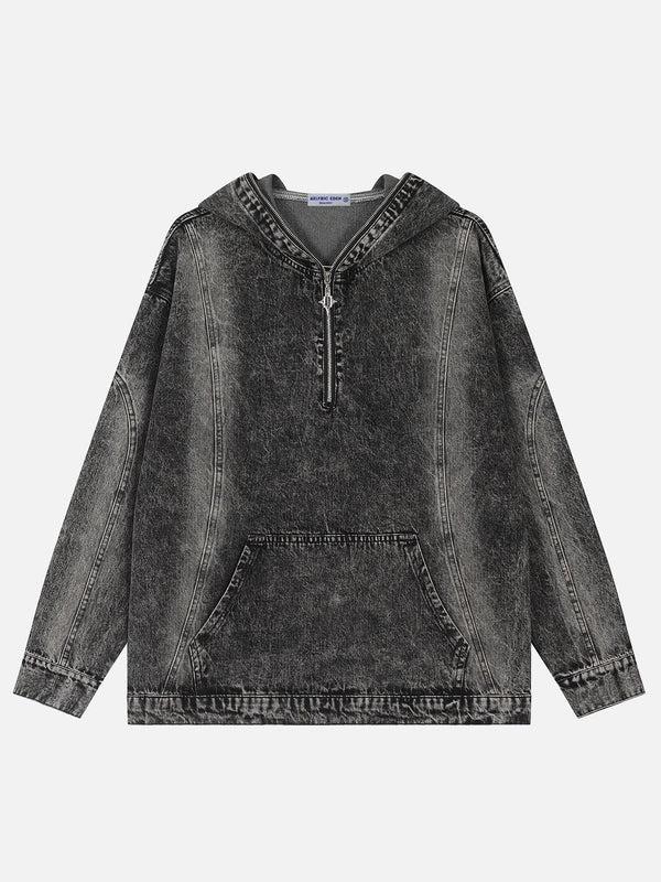 Fvshya Washed Vintage Denim Hoodie