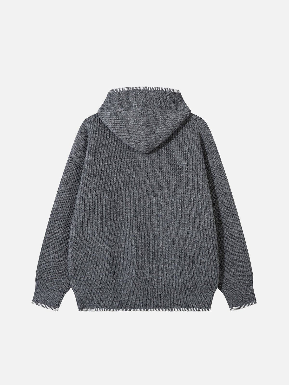 Fushya Line Patchwork Knit Hoodie