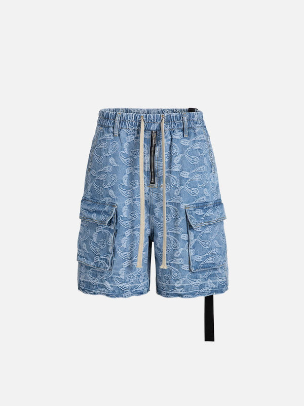 Fvshya Bandana Jacquard Washed Jorts