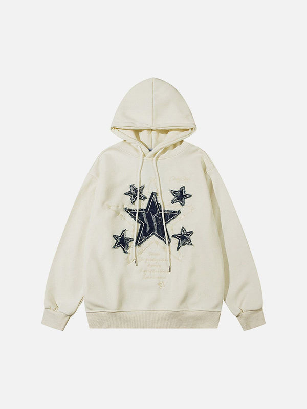 Fvshya Applique Embroidery Star Hoodie