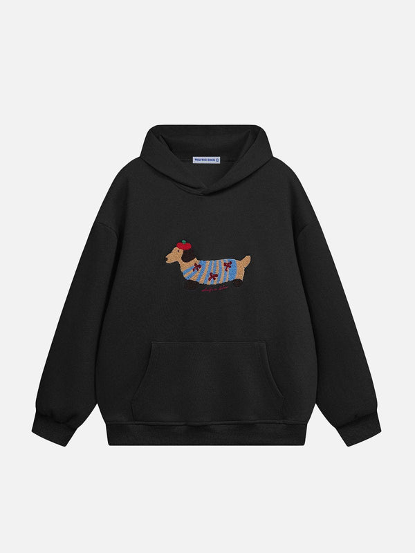 Fvshya Cartoon Dachshund Hoodie