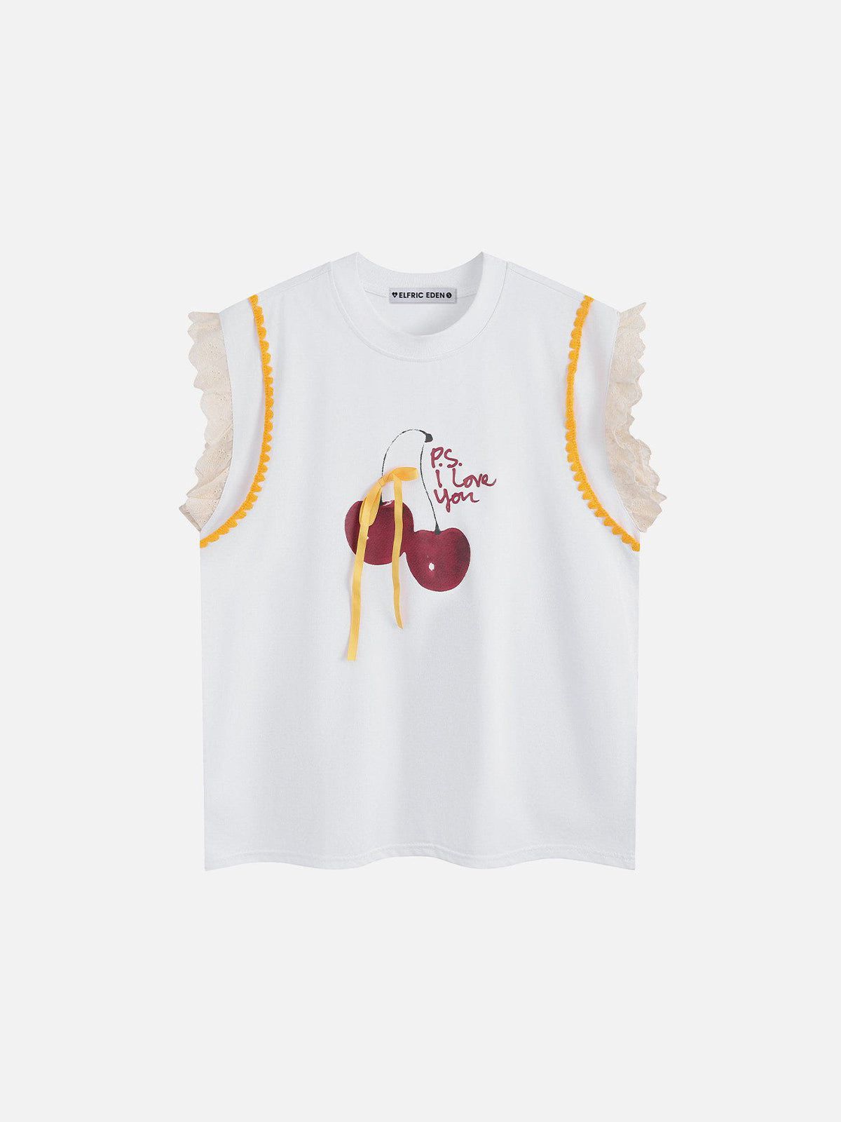 Fushya Lace Cherry Print Tank Top