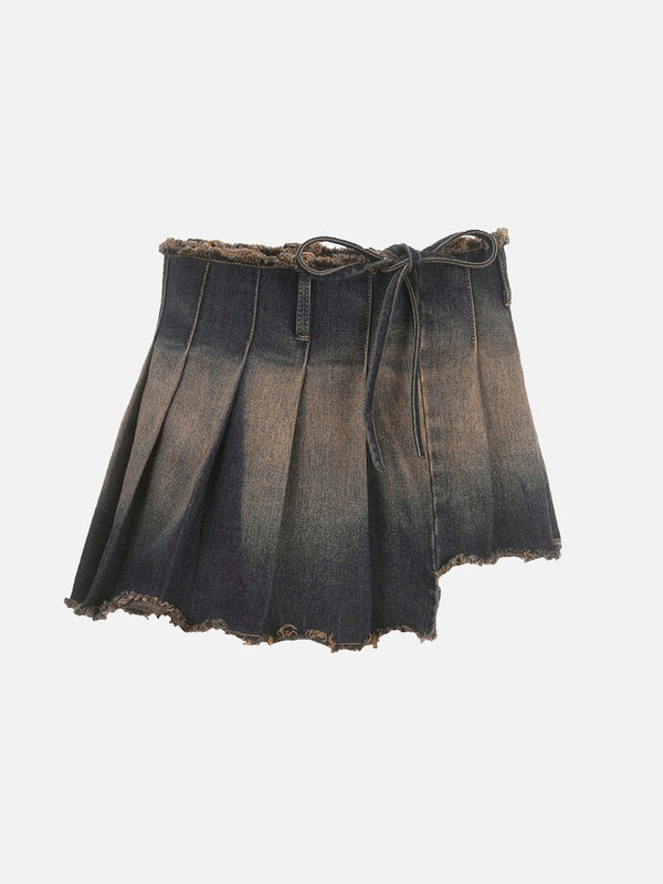 Fvshya Washed Tie-Dye Irregular Skirt