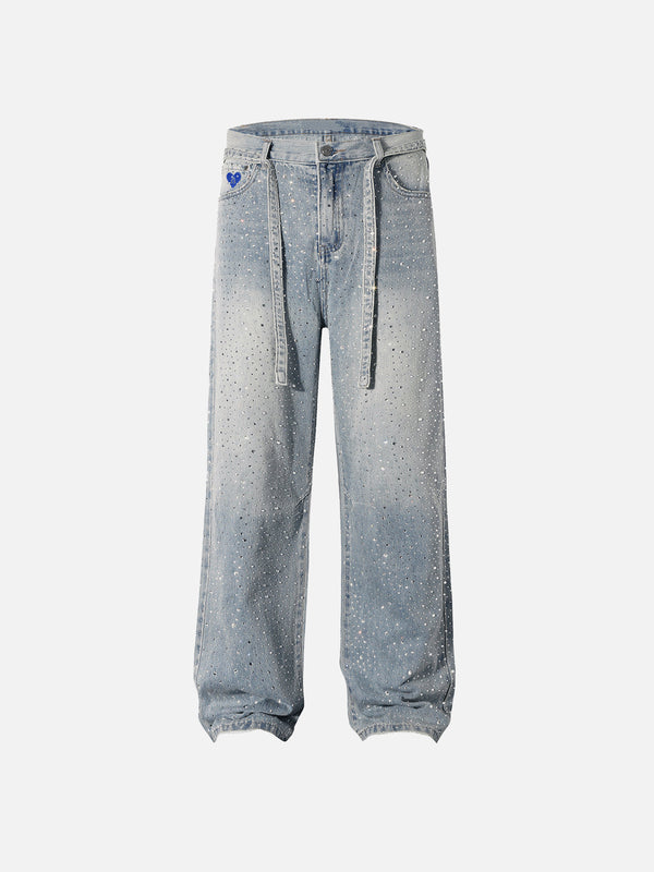 Fvshya Rhinestone Baggy Jeans