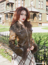 Fvshya Vintage Furry Paneled Faux Leather Jacket