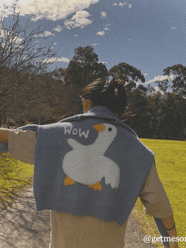 Fvshya Wow Goose Graphic Sweater