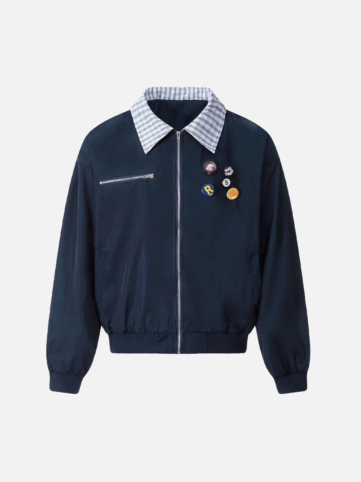 Fvshya Retro Badge Stitching Work Jacket